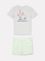 New Balance Light Grey Kids Jersey Ringer T-Shirt & Shorts Set - Image 1 of 1