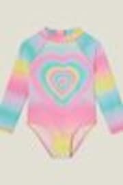 Angels By Accessorize Pink Girls Heart Long Sleeve Swimsuit - Image 1 of 1