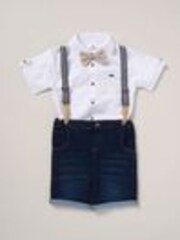 Little Gent Bodysuit Shirt Shorts and Braces Outfit Set - Image 1 of 1