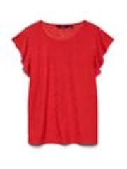 VERO MODA Red Broderie Short Sleeve T-Shirt - Image 1 of 1