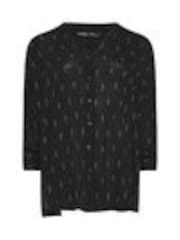 Yours Curve Black Stand Collar Beach Shirt - Image 1 of 1