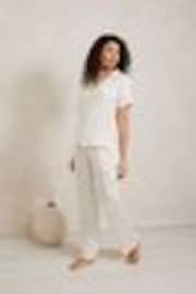 Chelsea Peers White Satin Lace Trim Short Sleeve Long Pyjama Set - Image 1 of 1