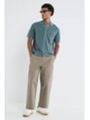 River Island Green Regular Fit Short Sleeve Crochet 100% Cotton Shirt - Image 1 of 1
