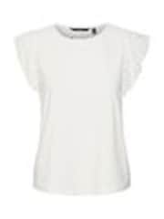 VERO MODA White Broderie Short Sleeve T-Shirt - Image 1 of 1