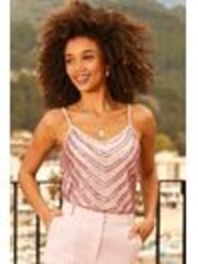 Sosandar Pink Sequin Cami Top - Image 1 of 1