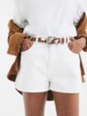 River Island White A-Line 100% Cotton Denim Shorts - Image 1 of 1