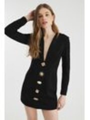 River Island Black Button Front Mini Dress - Image 1 of 1
