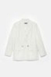 Mint Velvet White Double Breasted Pinstripe Blazer - Image 1 of 1