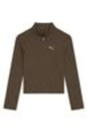 Puma Brown Womens TRAIN Regular Length Half-Zip Top. - Image 1 of 1