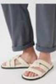 Hush Cream Leather Twist Footbed Sandals - Image 1 of 1
