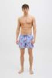 JACK & JONES Blue Flamingo Print Swim Shorts - Image 1 of 1