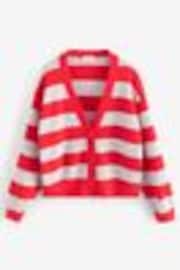 American Vintage Red Raxow Long Sleeve V-Neck Stripe Cardigan - Image 1 of 1