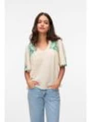 VERO MODA Cream Embroidered Short Sleeve Blouse - Image 1 of 1