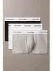Calvin Klein Black/White/Grey Calvin Klein 3 Pack Boxers Trunks - Icon Cotton Stretch - Image 1 of 1