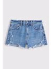 Abercrombie & Fitch High Rise Mom Denim Shorts With Destroy - Image 1 of 1