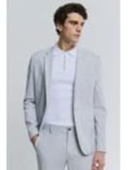 River Island Grey Skinny Textured Suit Jacket - Image 1 of 1