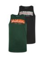 BadRhino Big & Tall Green Slogan 100% Cotton Vests 2 Pack - Image 1 of 1