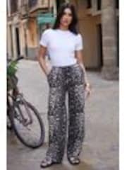 Threadbare Animal Jersey Wide Leg Trousers - Image 1 of 1