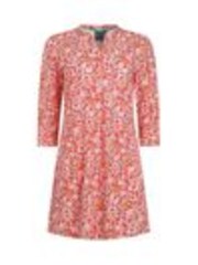 Weird Fish Red Ava Printed Slub 100% Cotton Tunic - Image 1 of 1