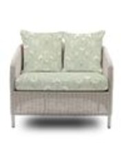 Laura Ashley Cream Arley Garden Rattan 2 Seater Sofa with Parterre Sa Cushions - Image 1 of 1