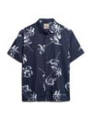 Superdry Navy Blue Hawaiian Print Shirt - Image 1 of 1