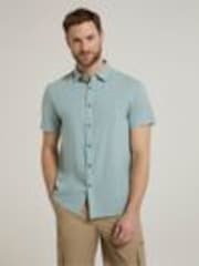 Mountain Warehouse Aqua Blue Weekender Mens 100% Cotton Short Sleeve Shirt - Image 1 of 1