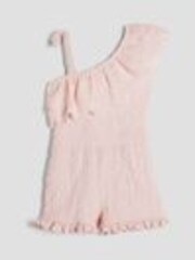 River Island Pink Girls Broderie Textured Playsuit - Image 1 of 1