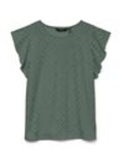 VERO MODA Green Broderie Short Sleeve T-Shirt - Image 1 of 1