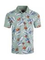 Weird Fish Blue Sarat Printed 100% Cotton Polo Shirt - Image 1 of 1