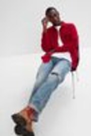 Gap Red Button-Up Pocket Long Sleeve Shirt - Image 1 of 1
