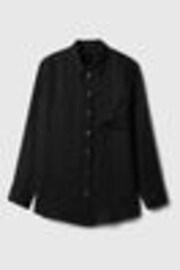 Gap Black 100% Linen Long Sleeve Oversized Shirt - Image 1 of 1