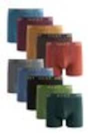 Dark Rich Colour 10 pack A-Front Boxers - Image 1 of 1