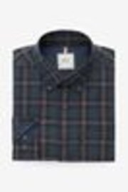 Bleu marine/marron neutre Carreaux - Chemise Oxford ajustée Easy Iron Button Down - Image 1 de 1