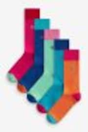 Multi Bright Mix 5 Pack Embroided Lasting Fresh Socks - Image 1 of 1