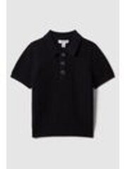 Reiss Navy Pascoe 9-13 yrs Textured Modal Blend Polo Shirt - Image 1 of 1
