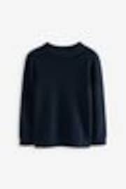 Navy Blue Without Stag 100% Cotton Crew Neck Knitted Jumper (3-16yrs) - Image 1 of 1