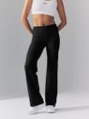Nike Black One High Waisted Fold Over Flared Leggings - Image 1 of 1