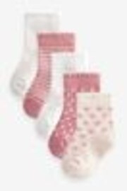 Pink Heart Stripe Baby Socks 5 Pack (0mths-2yrs) - Image 1 of 1