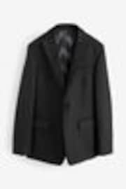 Noir - Coupe ajustée Textured Rayure Costume Veste - Image 1 of 1