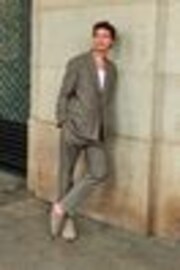 Nevtralno - Relaxed Fit Jacquard karirast; s karirastim vzorcem elegantne hlače - Slika 1 iz 1