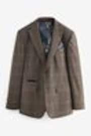 Brun - Veste de costume à carreaux garnie - Image 1 de 1