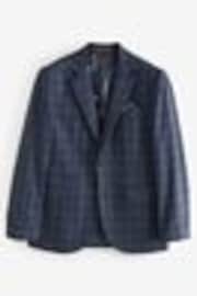 Bleu marine - habillé Fit Brushed Carreaux Costume Veste - Image 1 of 1