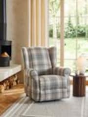 Versatile Check Nevis Grey Riser Recliner Sherlock Highback Armchair - Image 1 of 1