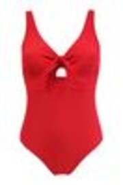 Pour Moi Red Underwired Bow Front Tummy Control Swimsuit - Image 1 of 1