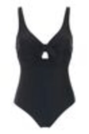 Pour Moi Black Underwired Bow Front Tummy Control Swimsuit - Image 1 of 1