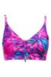 Pour Moi Purple Non Padded Cabana Underwired Longline Ruched Bikini Top - Image 1 of 1