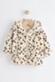 Ecru/ Animal Print Baby Cosy Fleece Jacket (0mths-2yrs) - Image 1 of 1