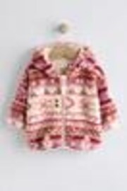 Pink Print Baby Cosy Fleece Jacket (0mths-2yrs) - Image 1 of 1