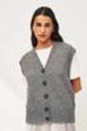 Grey Button Front Knitted Tank Top - Image 1 of 1