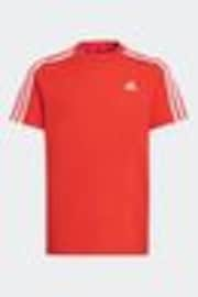 adidas Orange Essentials 3 Stripes 100% Cotton T-Shirt - Image 1 of 1